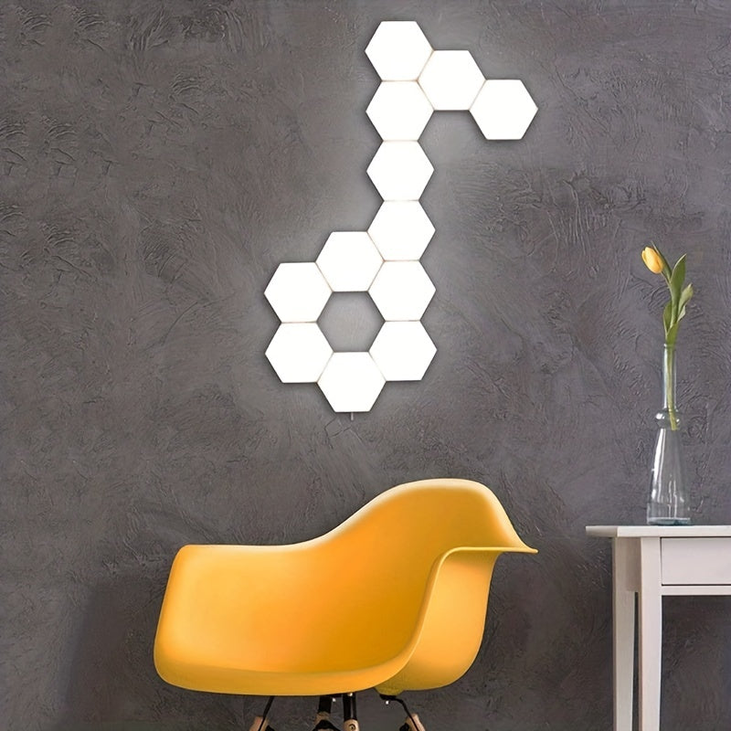 Hexagonal LED Touch Lights - Set of 6 Wall Mounted