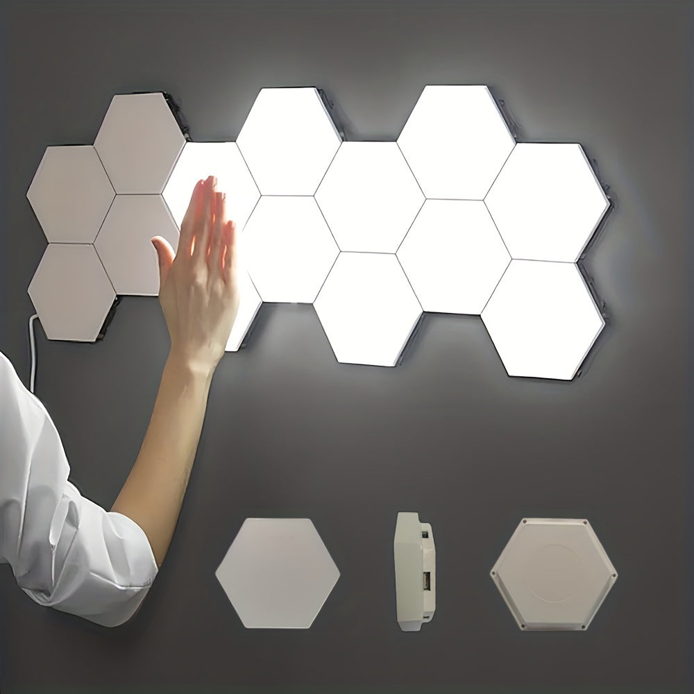 Hexagonal LED Touch Lights - Set of 6 Wall Mounted