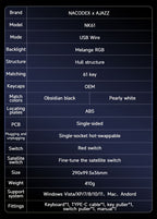 Clavier mécanique AJAZZ NK61 - Touches interchangeables à chaud (rouge)