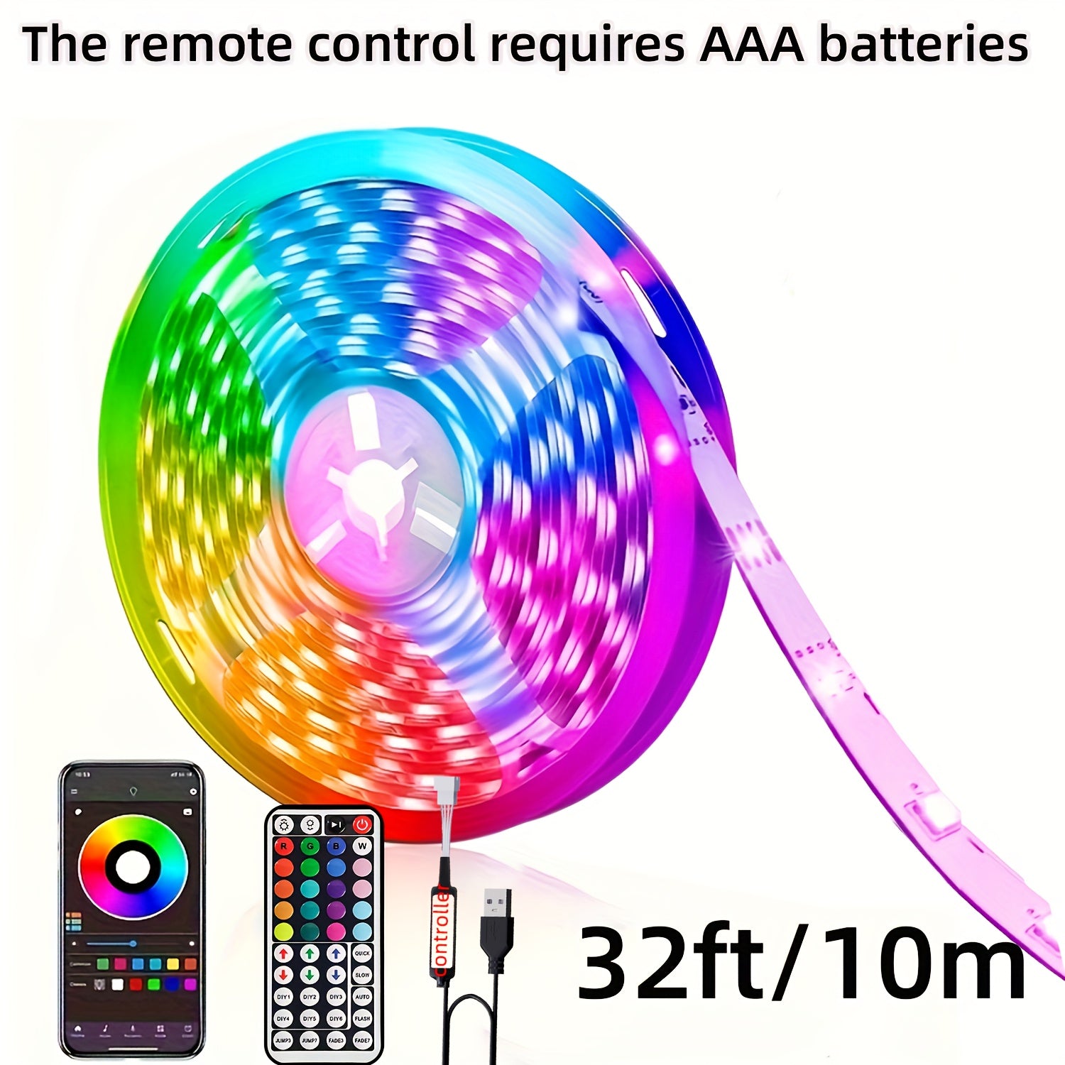 RGB LED Strip Lights - Music Sync App Control