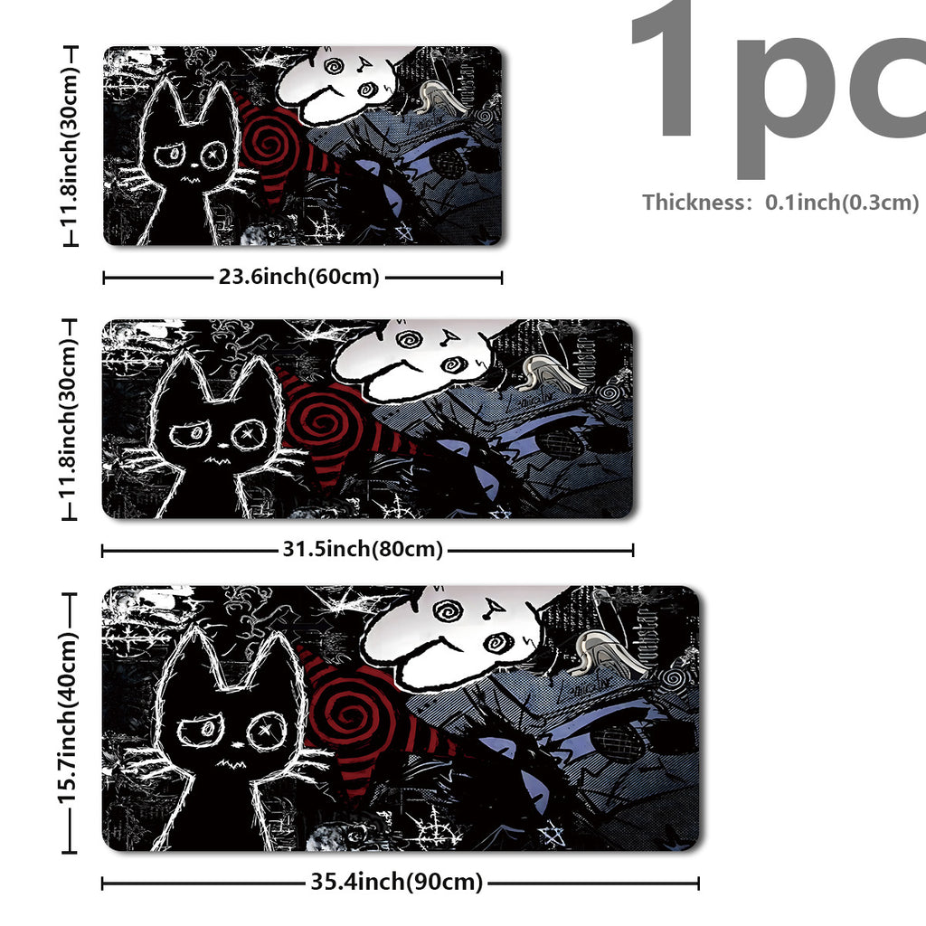 Tapis de souris gaming chat anime gothique - Crâne punk étendu