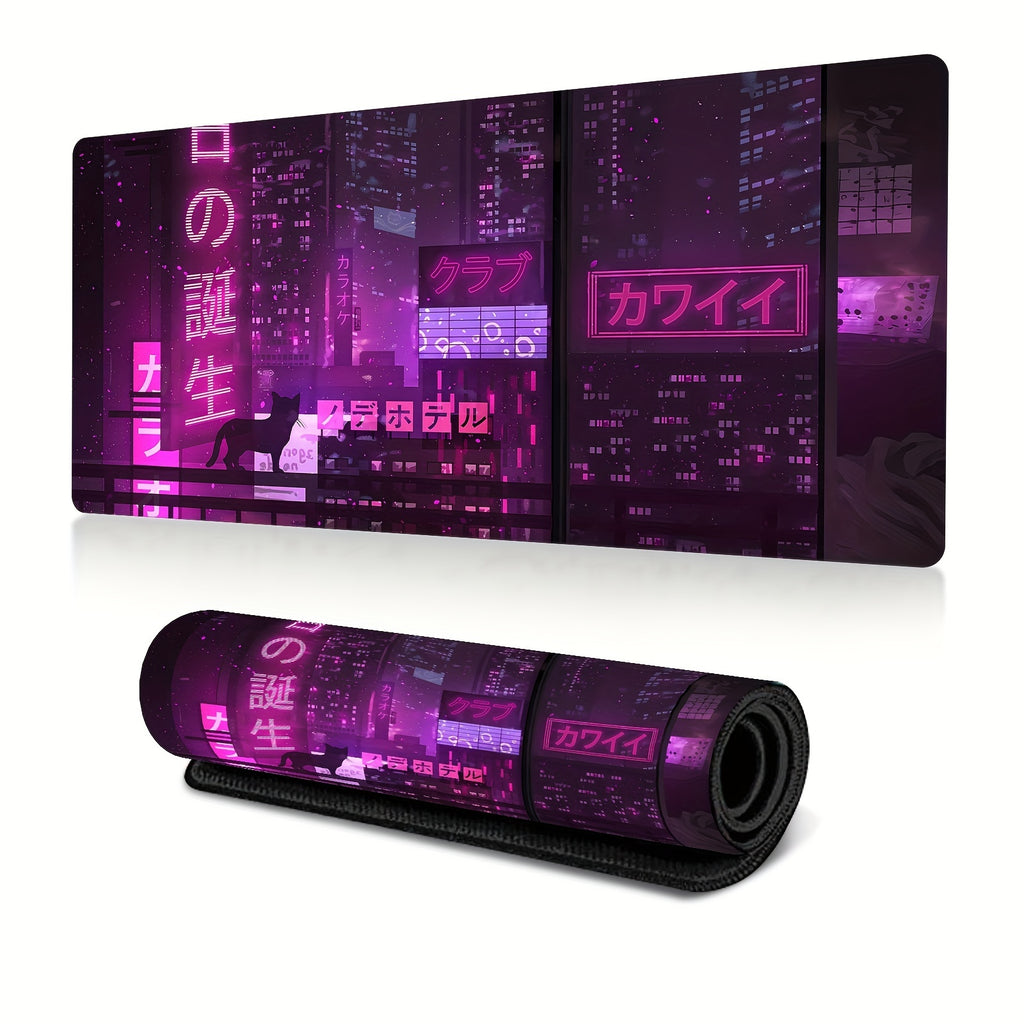 Tapis de souris gaming Cyber ​​Vaporwave - Esthétique rétro étendue