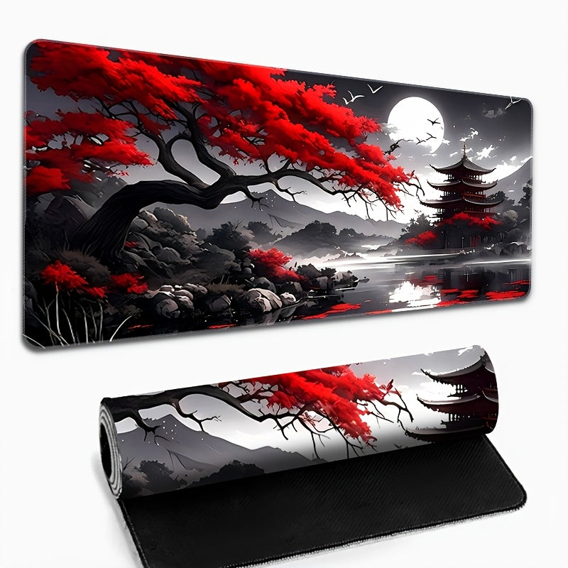 Vibrant Red Gaming Mouse Pad - Large Extended Desk Mat
