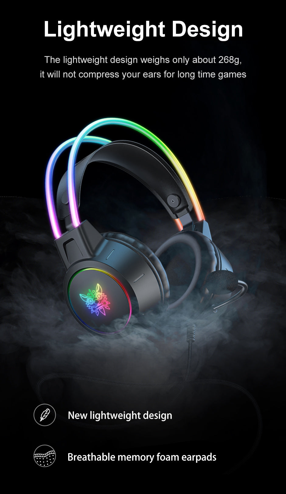 Casque de jeu ONIKUMA pour streaming - Réduction de bruit RGB