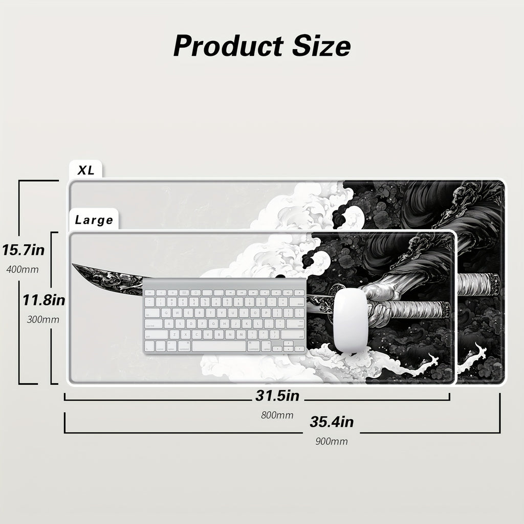 Tapis de souris gaming motif sabre de samouraï japonais - XXL étendu