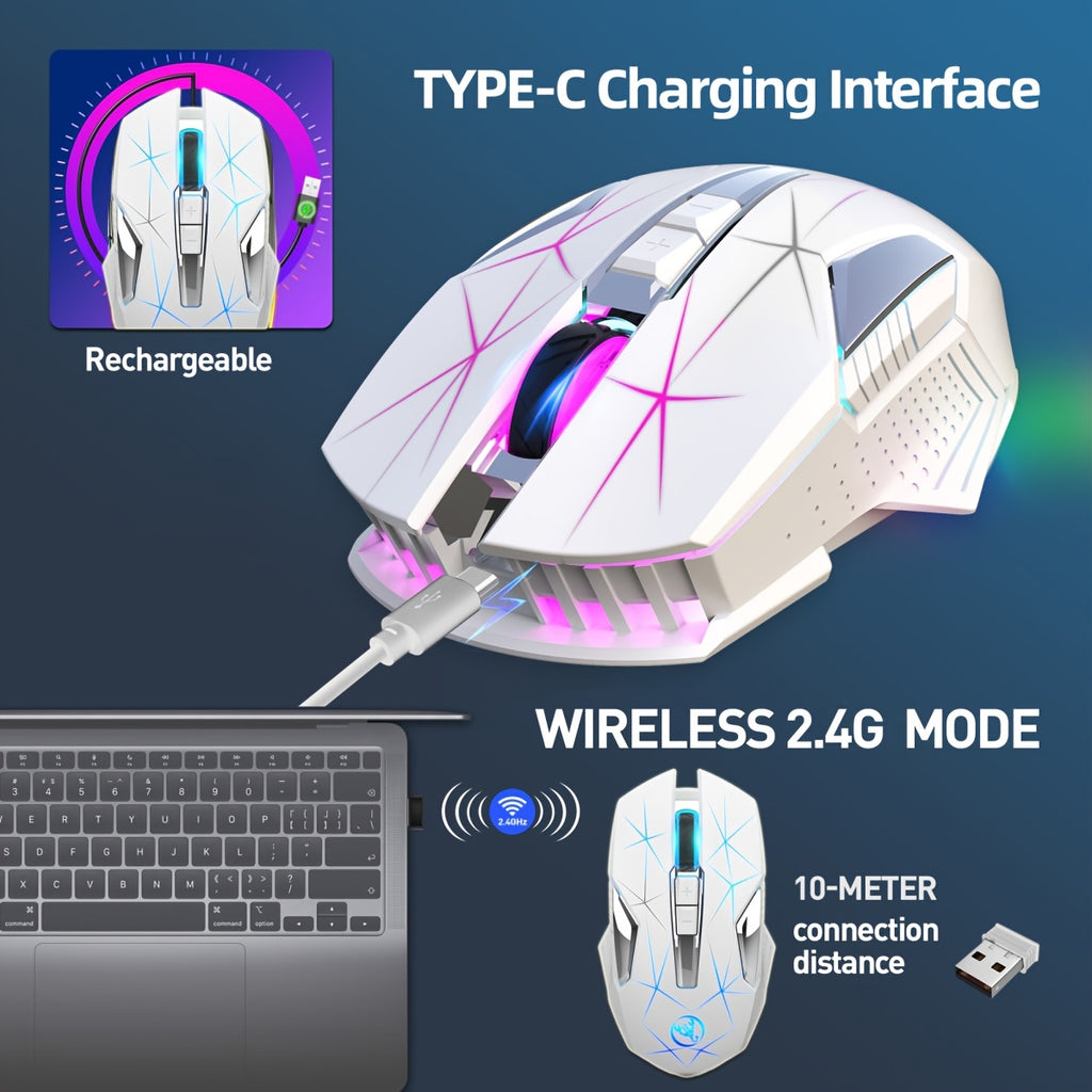 HXSJ T300 Wireless Mouse - 7 Buttons RGB