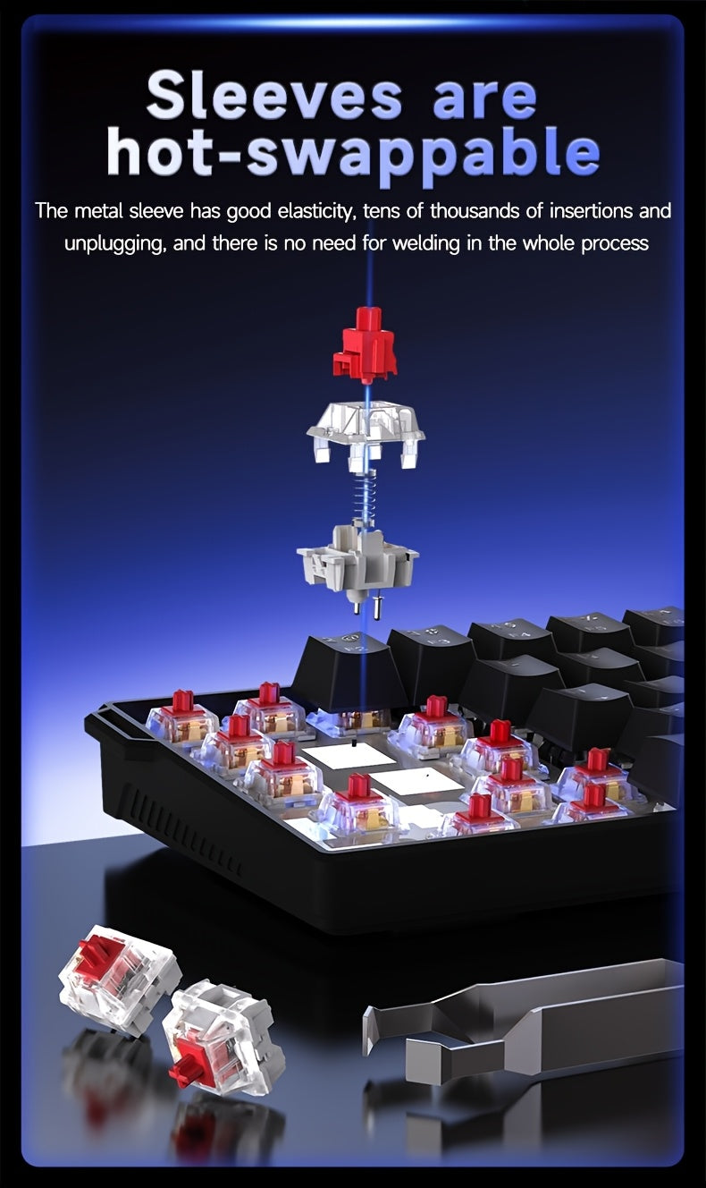 Clavier mécanique AJAZZ NK61 - Touches interchangeables à chaud (rouge)