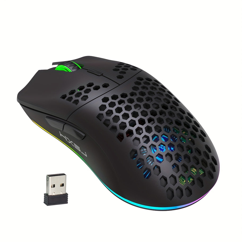 Souris de jeu sans fil RGB HXSJ - Rechargeable