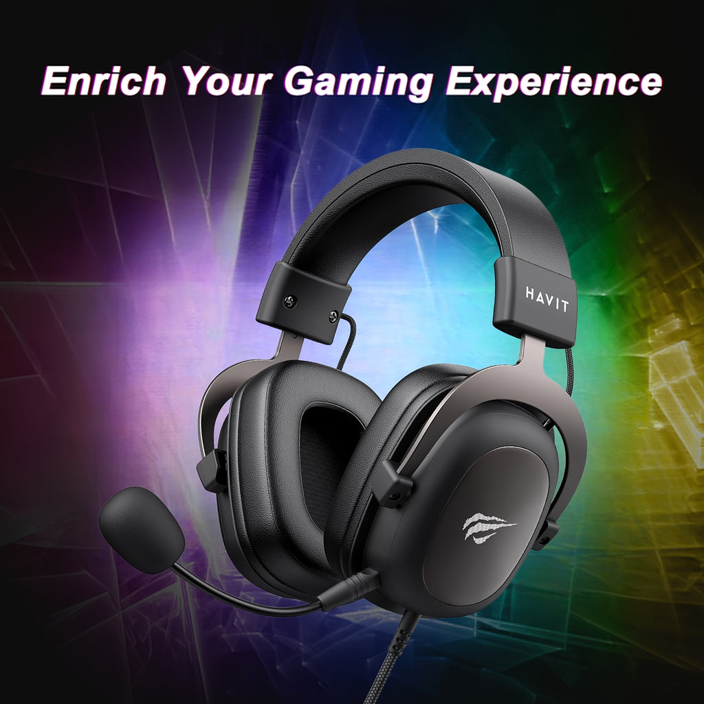 Casque de jeu HAVIT 53 mm - Cuir et son surround