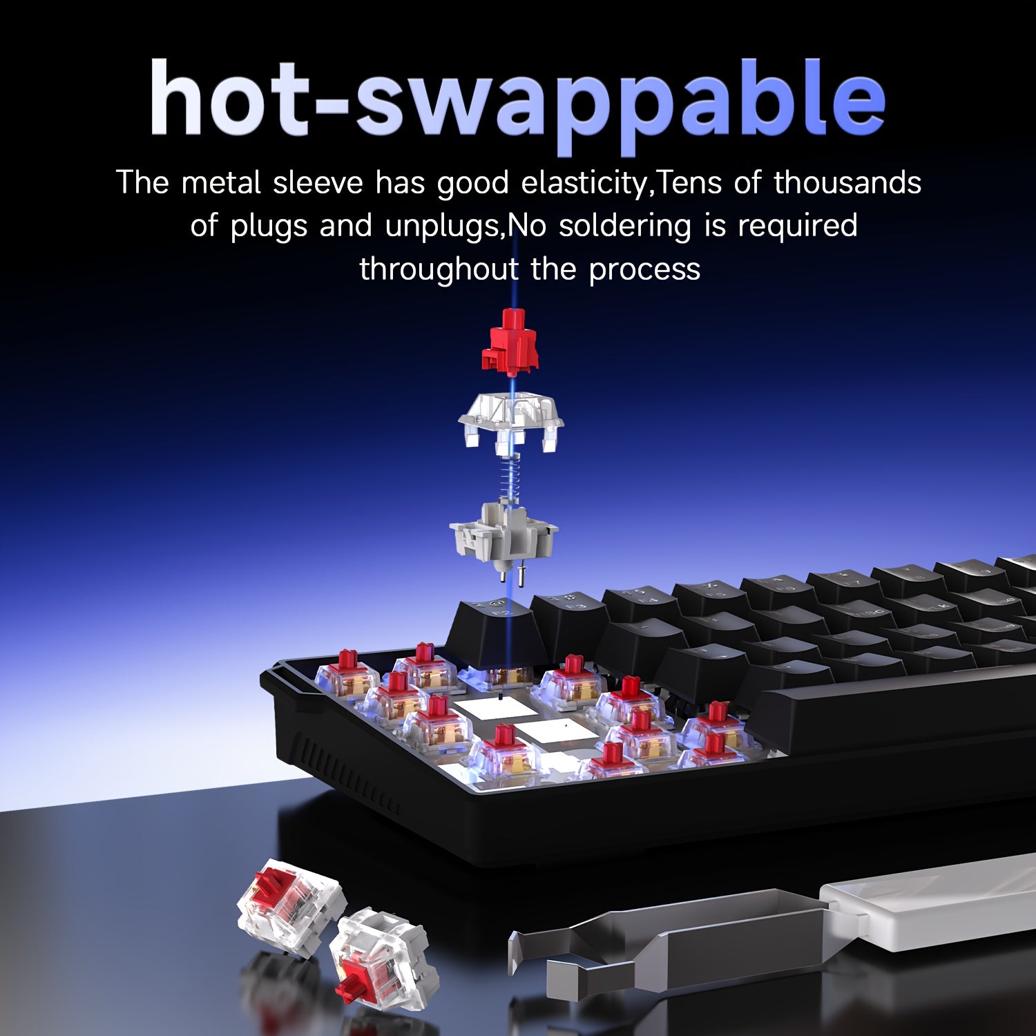 AJAZZ NK61 Mechanical Keyboard - Hot-Swappable Red