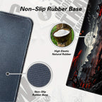 Tapis de souris gaming Japanese Moon Riverside - Noir et rouge XXL