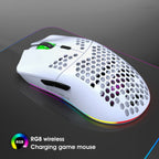 Souris de jeu sans fil RGB HXSJ - Rechargeable