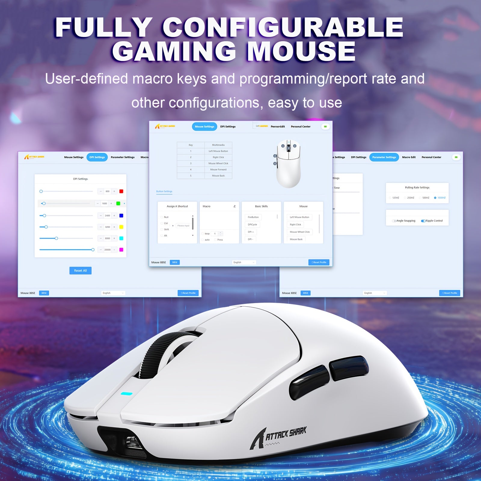 Souris gaming ATTACK SHARK X8 SE - Légère (55 g)