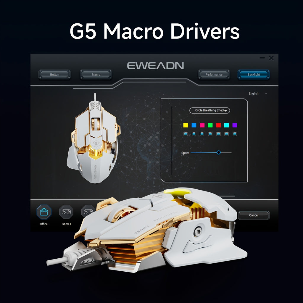 Souris de jeu EWEADN G5 - 8 boutons réglables