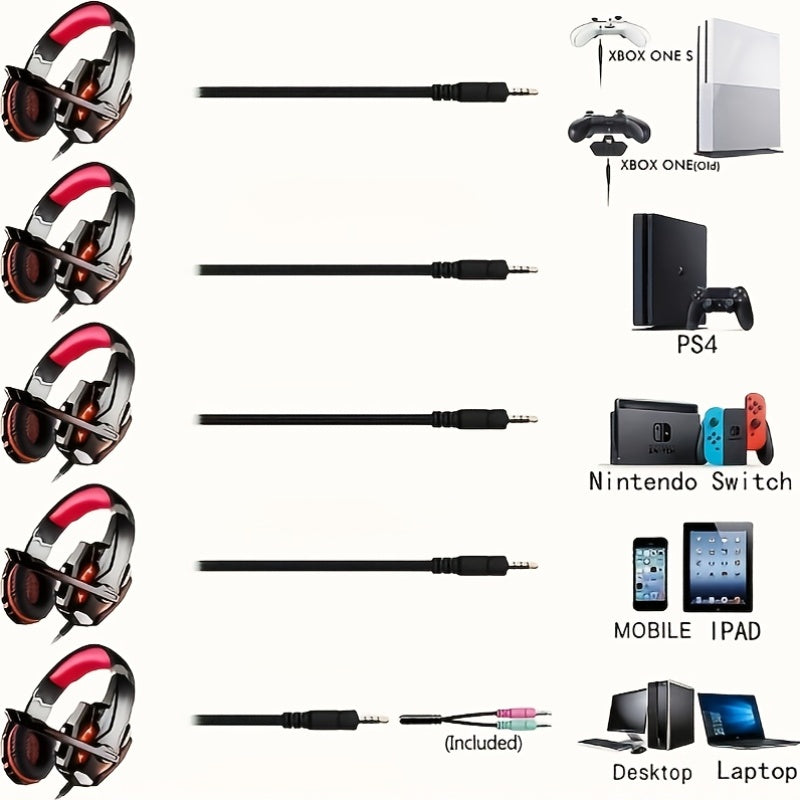 Casque de jeu LED G9000 - Mousse à mémoire de forme et son surround