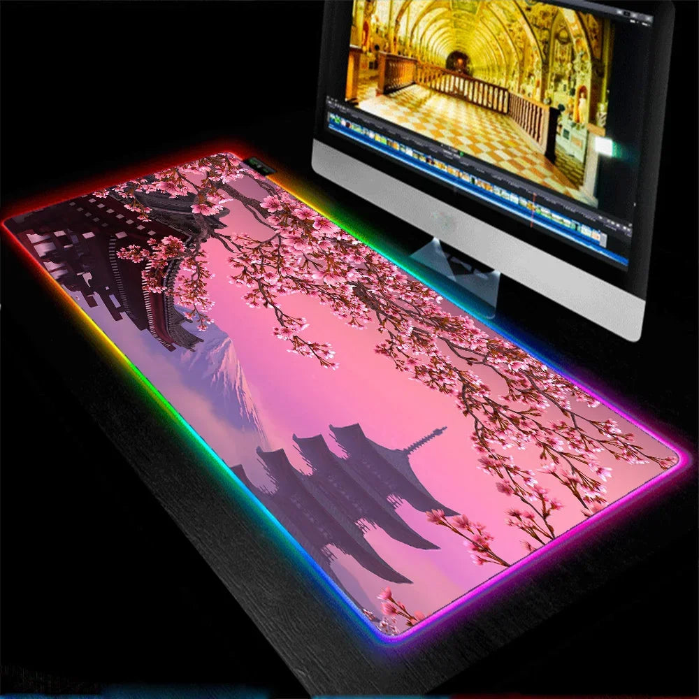 Sakura Pink RGB Gaming Mousepad