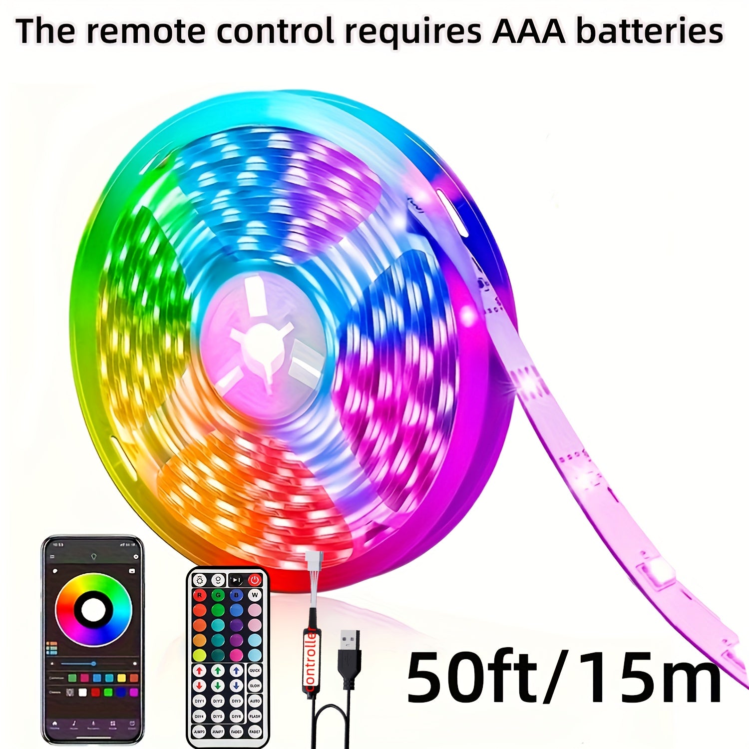 RGB LED Strip Lights - Music Sync App Control