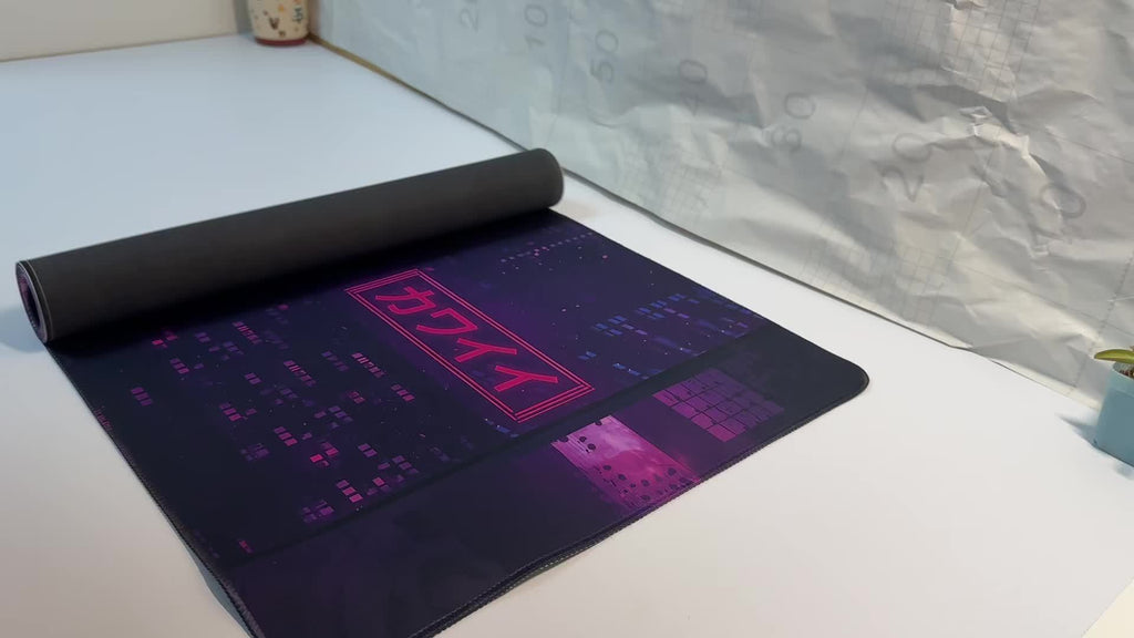 Tapis de souris gaming Cyber ​​Vaporwave - Esthétique rétro étendue