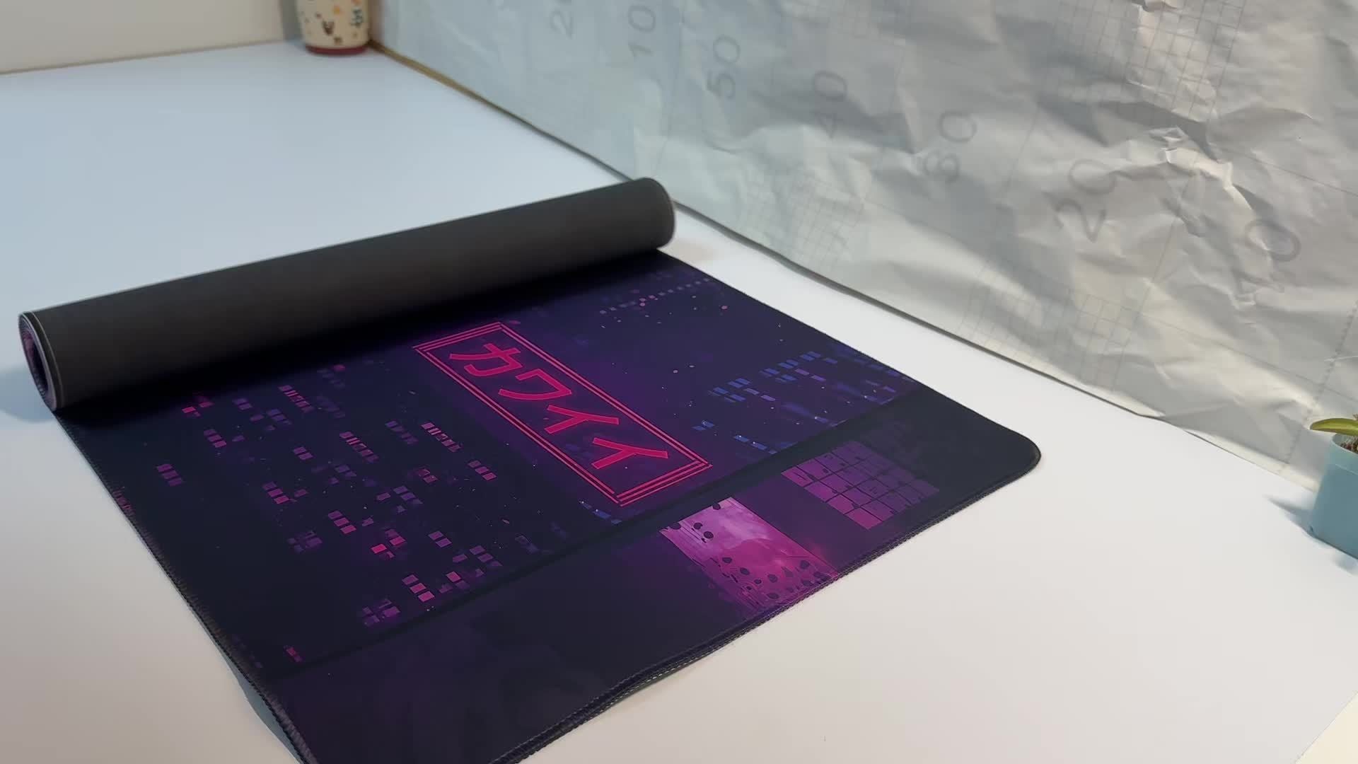 Tapis de souris gaming Cyber ​​Vaporwave - Esthétique rétro étendue
