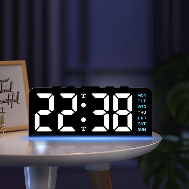 LED Digital Alarm Clock - Ambient Light USB Powered