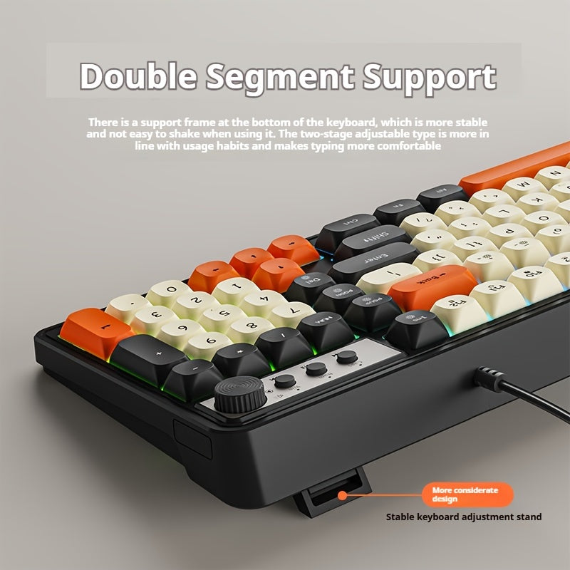 EWEADN Gaming Keyboard 98 Keys - Rainbow Backlit