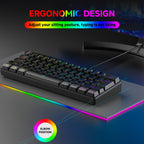 Clavier de jeu GOTBAT 60 % - Rétroéclairage RGB 61 touches