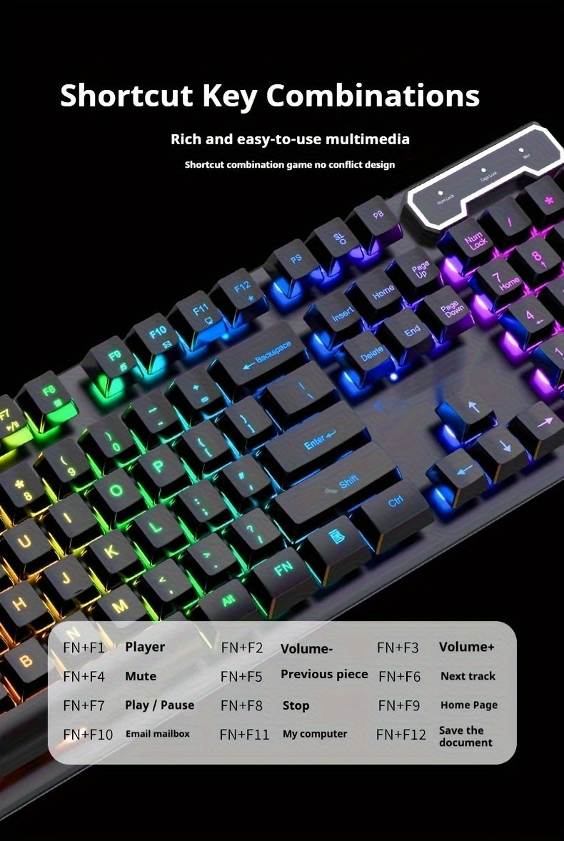 Clavier de jeu silencieux EWEADN - 104 touches LED
