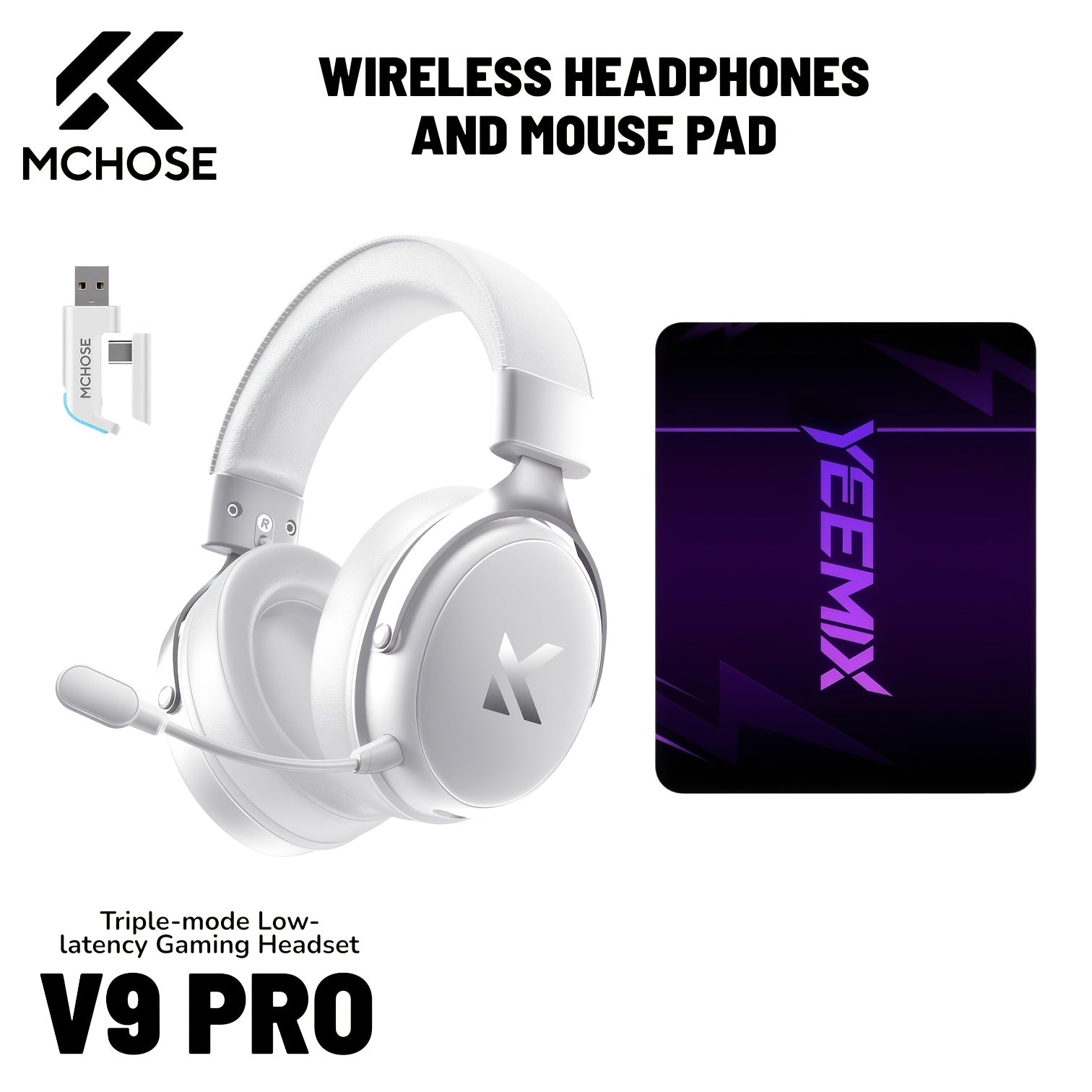 MCHOSE V9PRO Wireless Gaming Headset - 7.1 Surround Sound