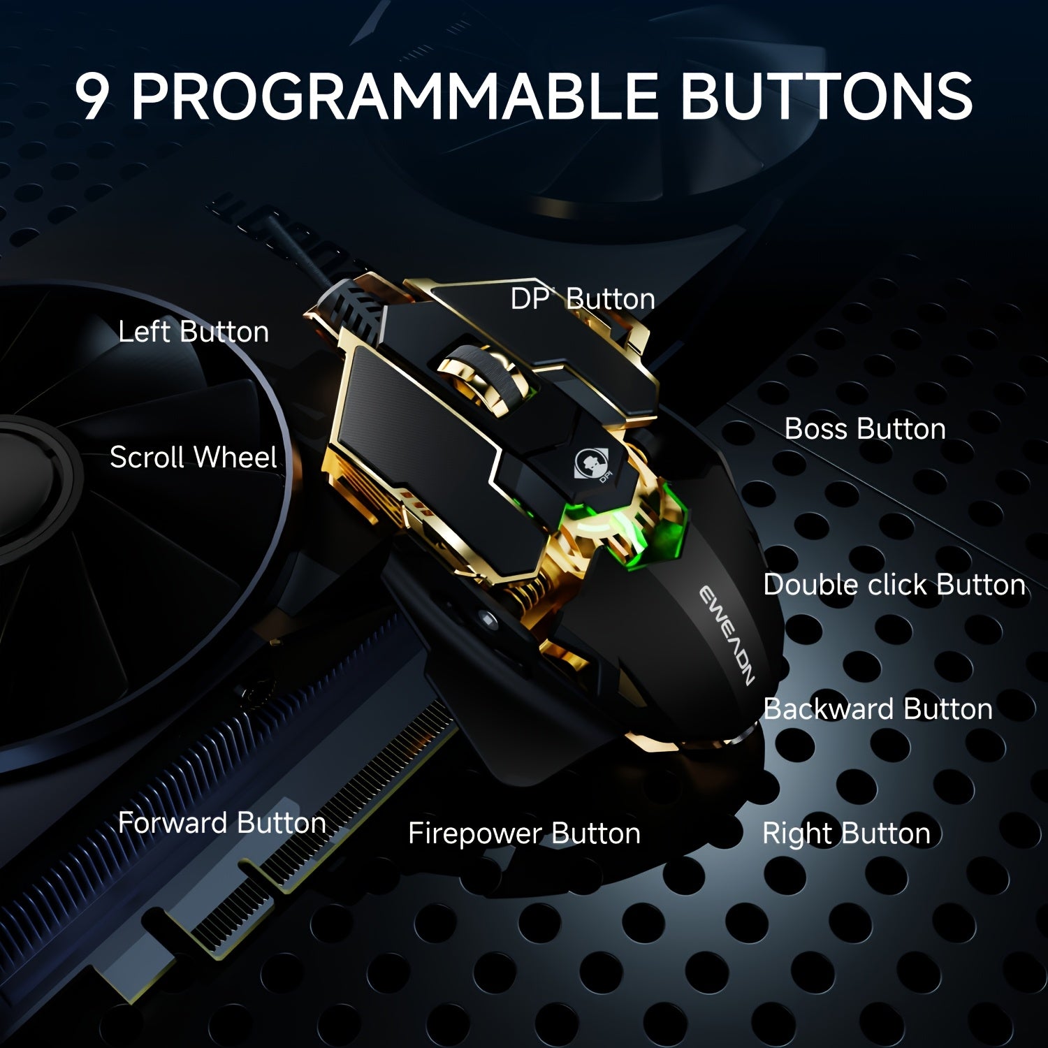 EWEADN G5 Gaming Mouse - 8 Buttons Adjustable