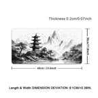 Tapis de souris gaming paysage à l'encre chinoise - Art noir et blanc