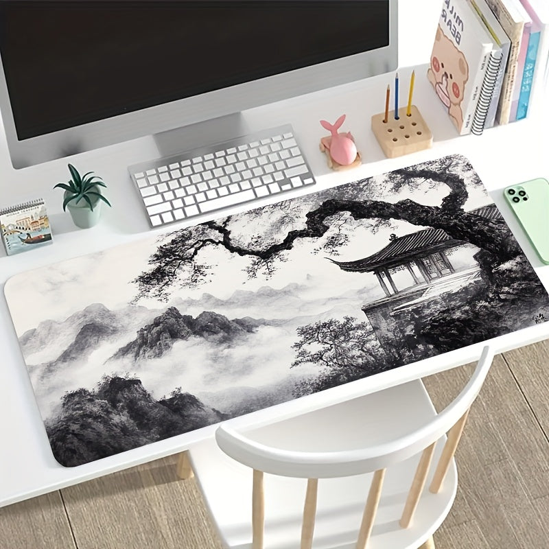 Tapis de souris gaming à l'encre de Chine - Art du pavillon ancien