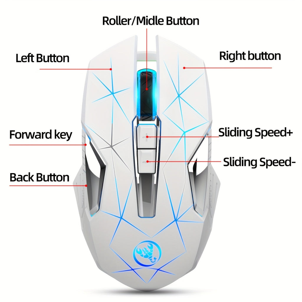 HXSJ T300 Wireless Mouse - 7 Buttons RGB