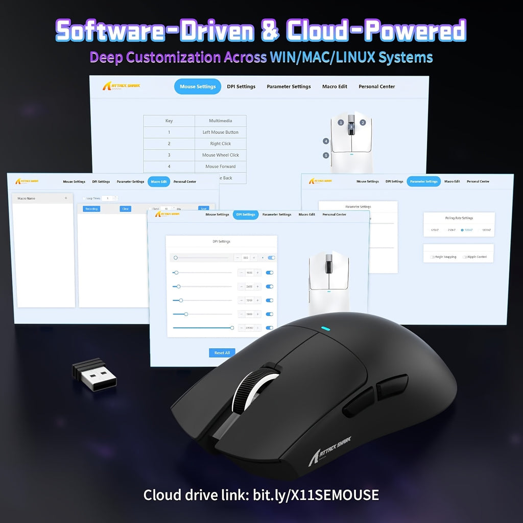 Souris gaming ATTACK SHARK X11SE - Légère (59 g)