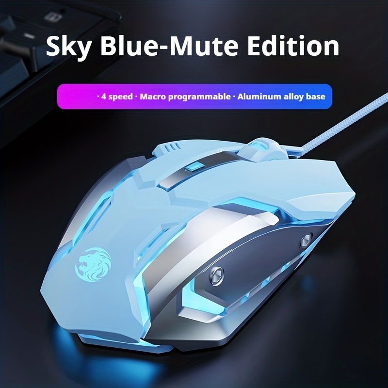 EWEADN - Silent Wired Gaming Mouse | Ergonomic & RGB