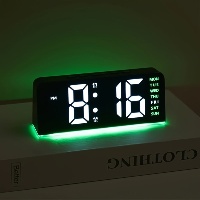 LED Digital Alarm Clock - Ambient Light USB Powered