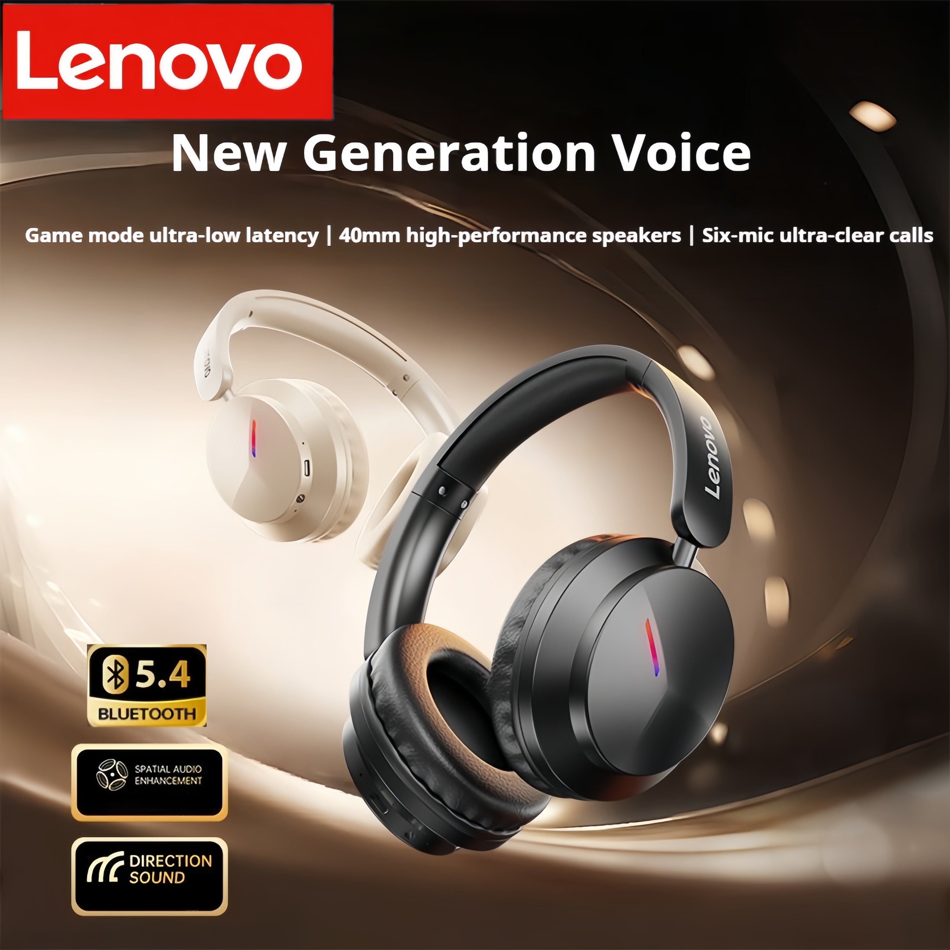 Lenovo EH140 Wireless Gaming Earphones - Low Latency Bass