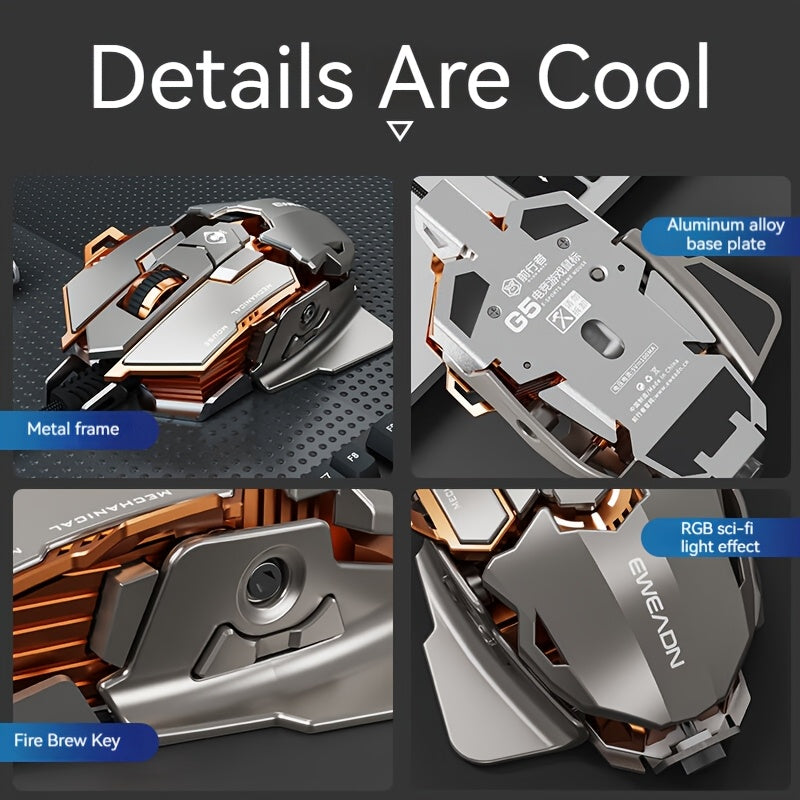 Souris de jeu EWEADN G5 - 8 boutons réglables