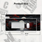 Tapis de souris gaming Japanese Moon Riverside - Noir et rouge XXL