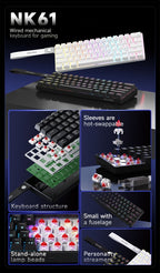 Clavier mécanique AJAZZ NK61 - Touches interchangeables à chaud (rouge)