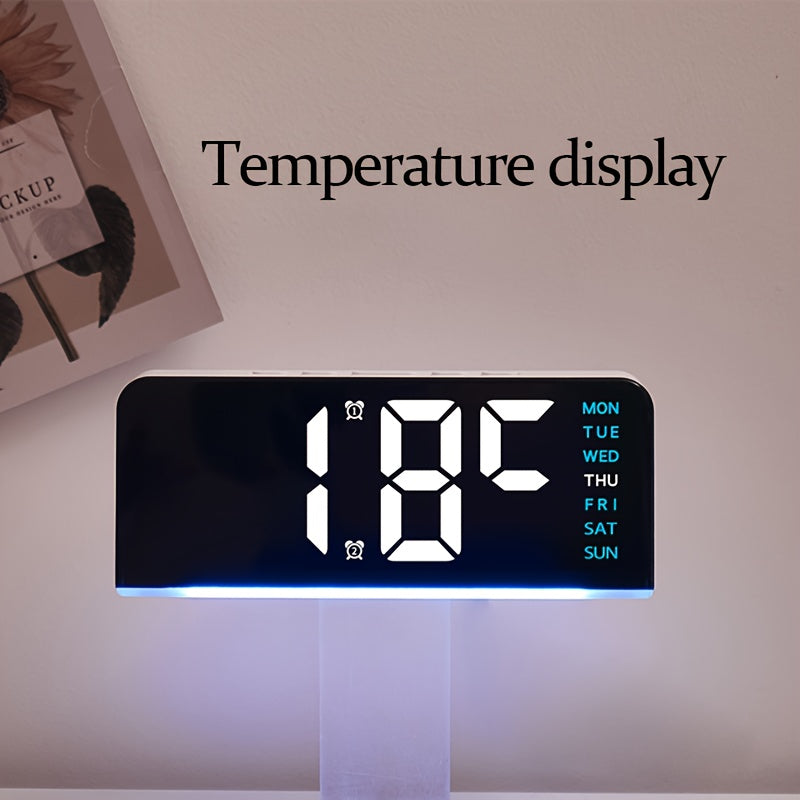 LED Digital Alarm Clock - Ambient Light USB Powered