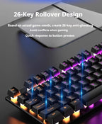 Clavier de jeu silencieux EWEADN - 104 touches LED