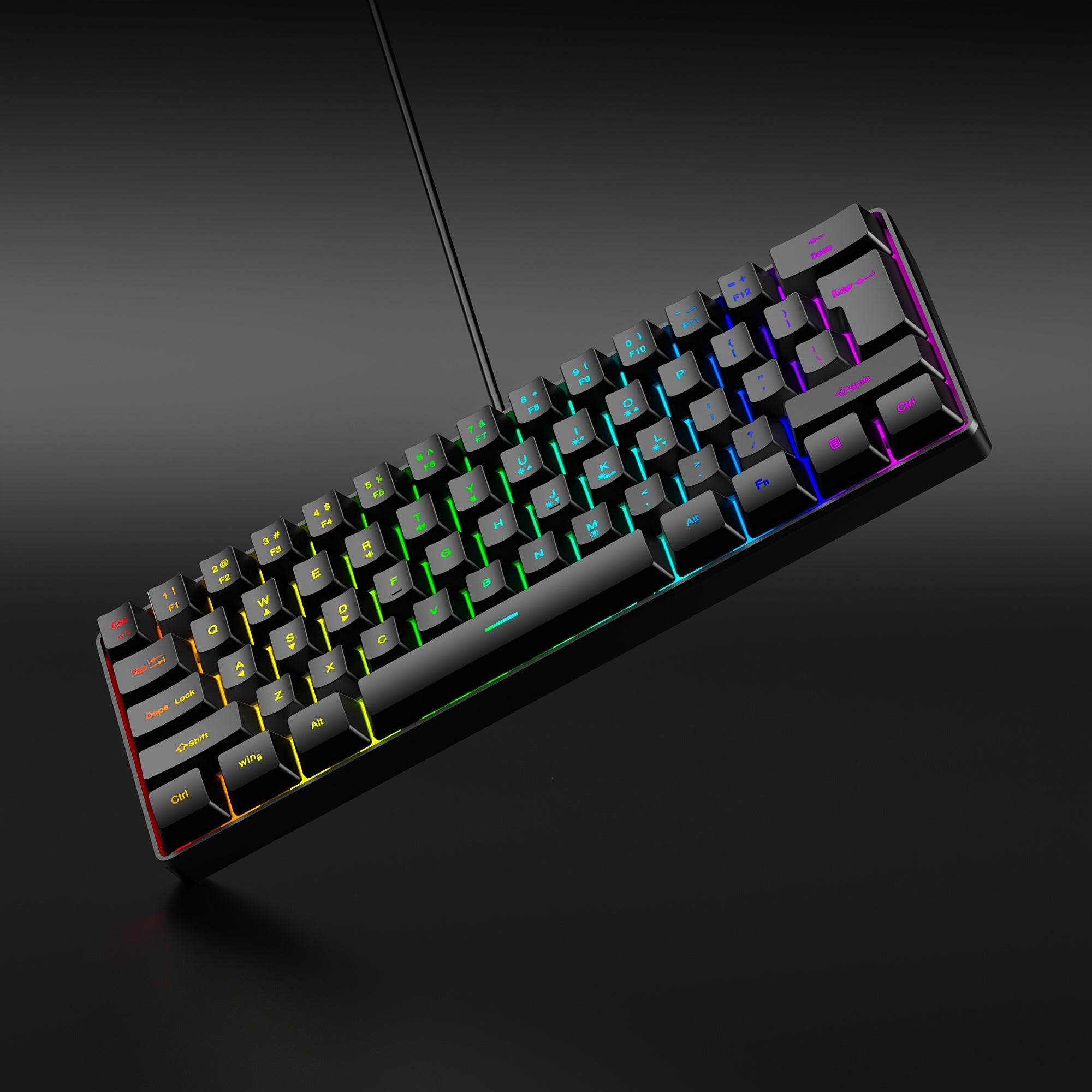 GOTBAT Gaming Keyboard 60% - RGB Backlit 61 Keys