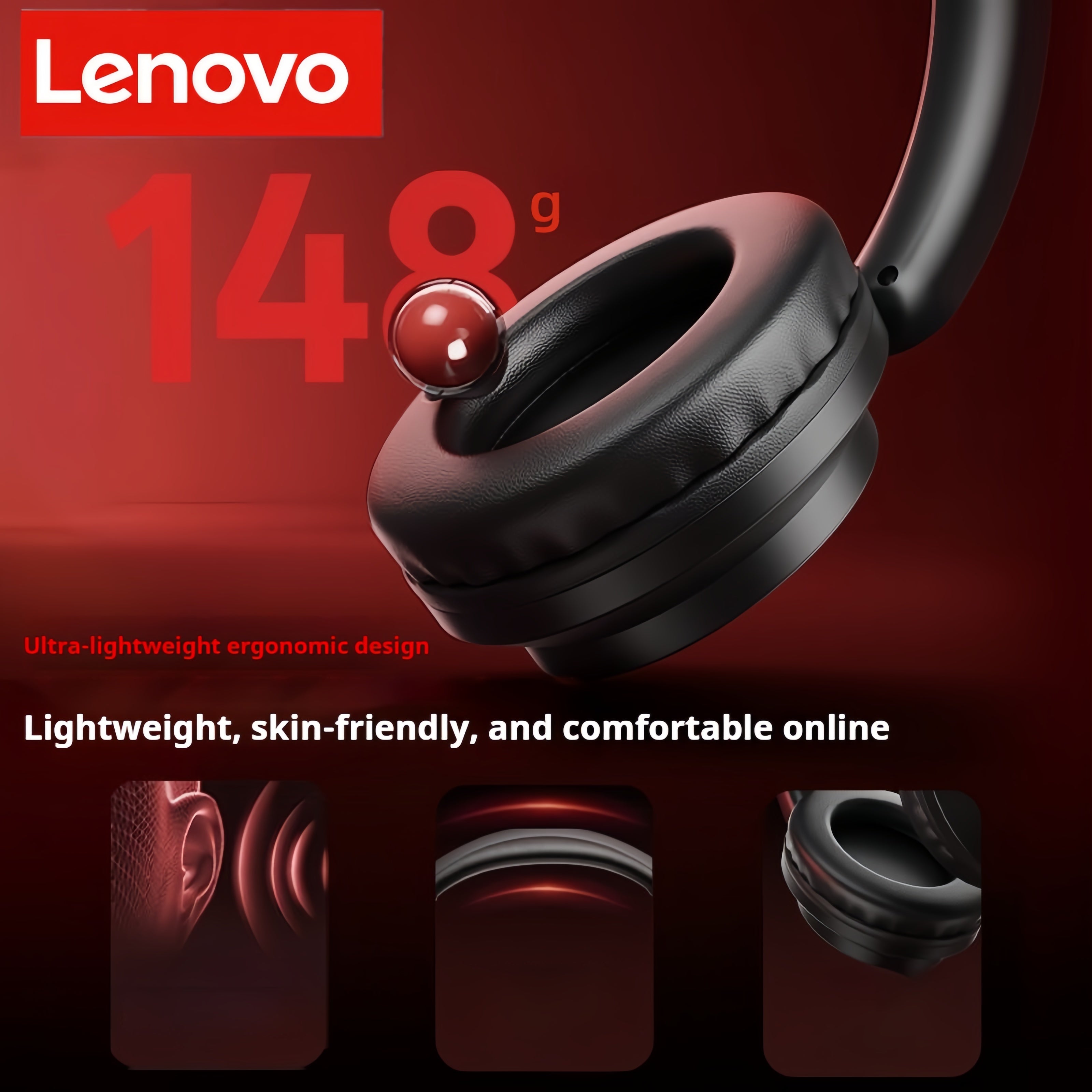 Écouteurs de jeu sans fil Lenovo EH140 - Basses à faible latence