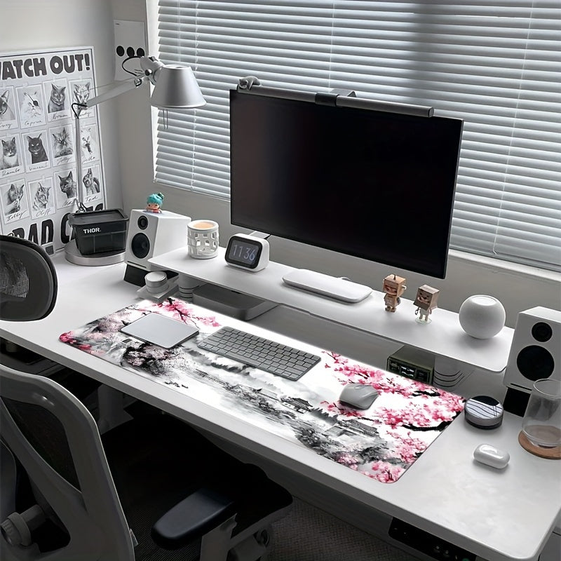 Mount Fuji Cherry Blossom Mouse Pad - Japanese XXL Extended