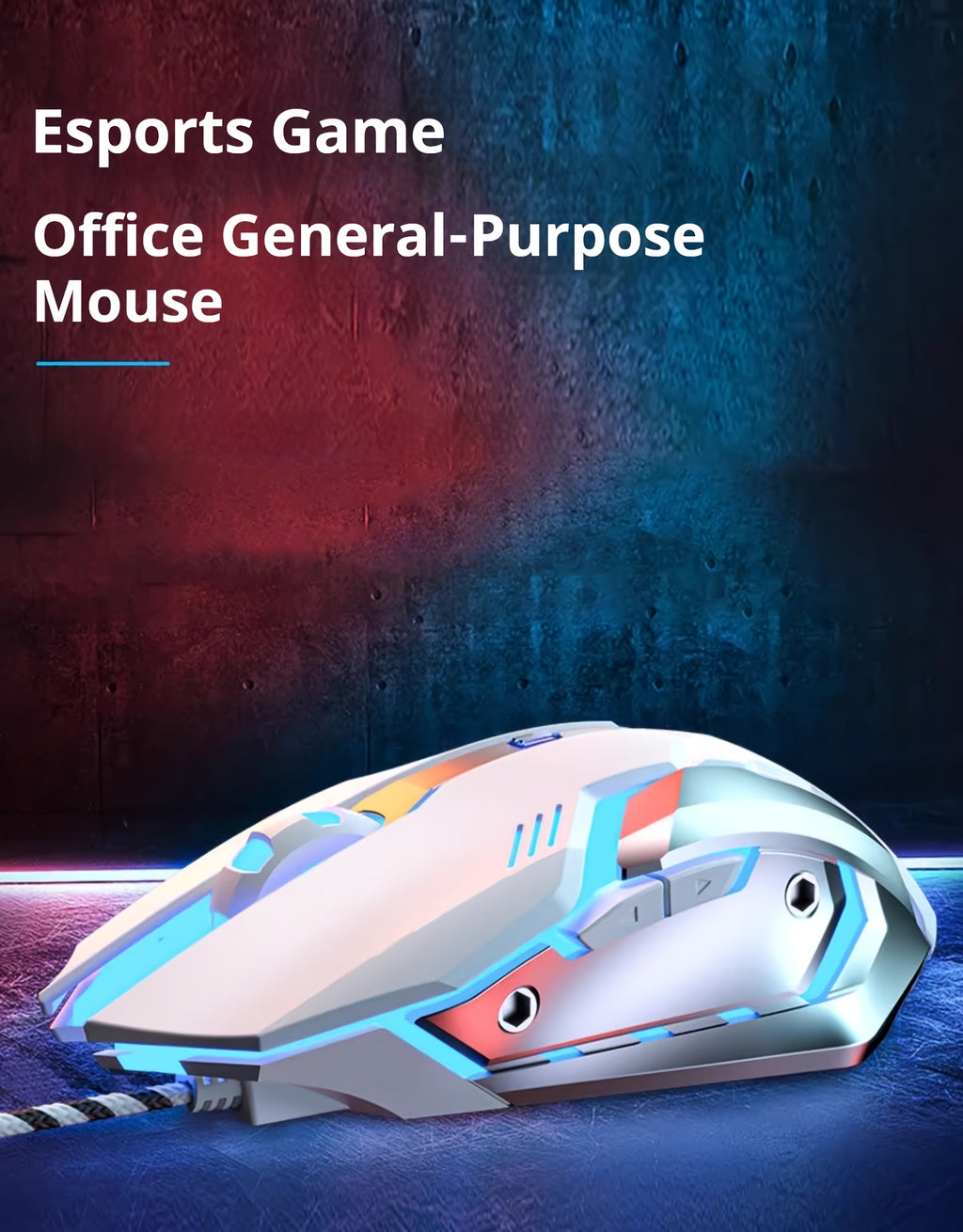 EWEADN - Silent Wired Gaming Mouse | Ergonomic & RGB