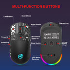 Souris de jeu sans fil RGB HXSJ