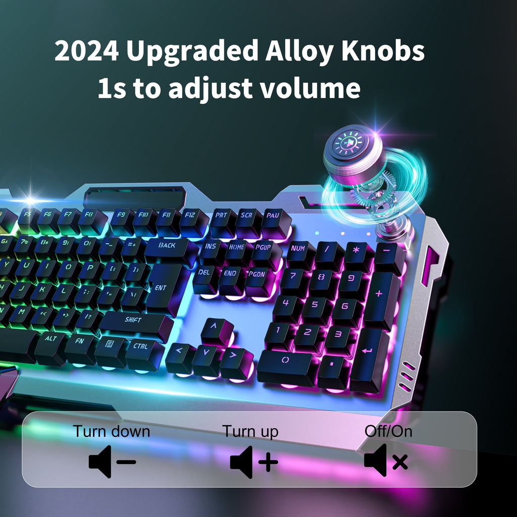 Clavier de jeu EWEADN 104 touches - Molette rétroéclairée par LED