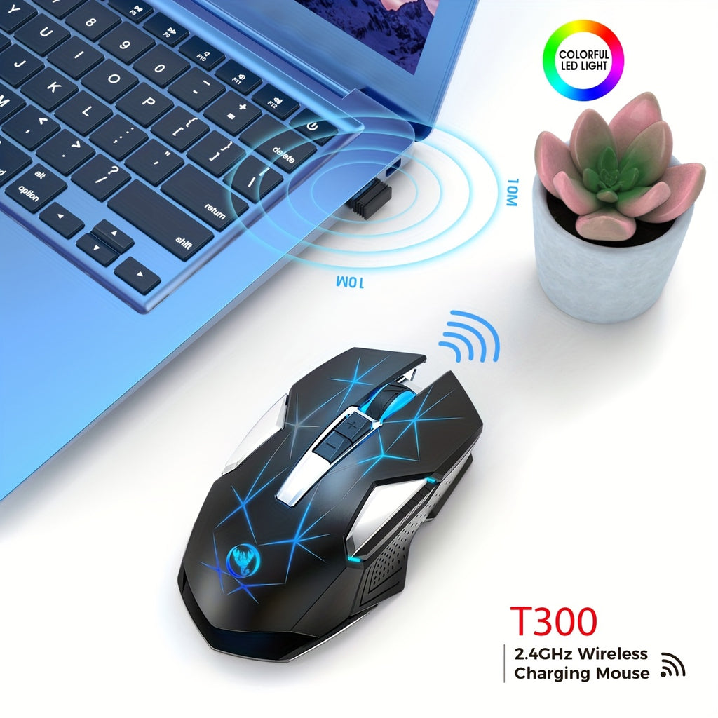 HXSJ T300 Wireless Mouse - 7 Buttons RGB