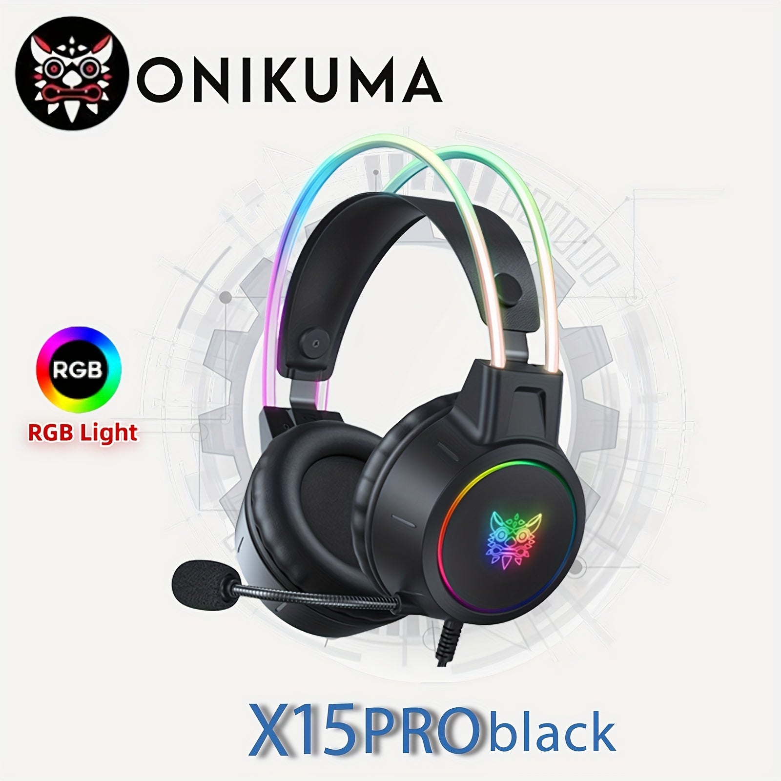 ONIKUMA Streaming Gaming Headset - Noise Canceling RGB