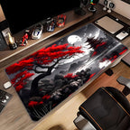 Vibrant Red Gaming Mouse Pad - Large Extended Desk Mat